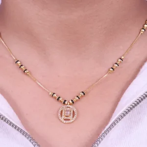 Gleamming Sparkle Aura Micro Gold Mangalsutra