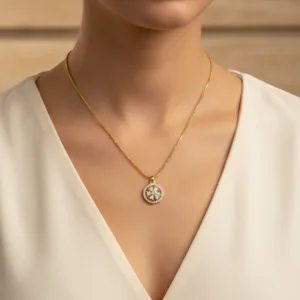 Gleamming Flora Charm Gold Chain